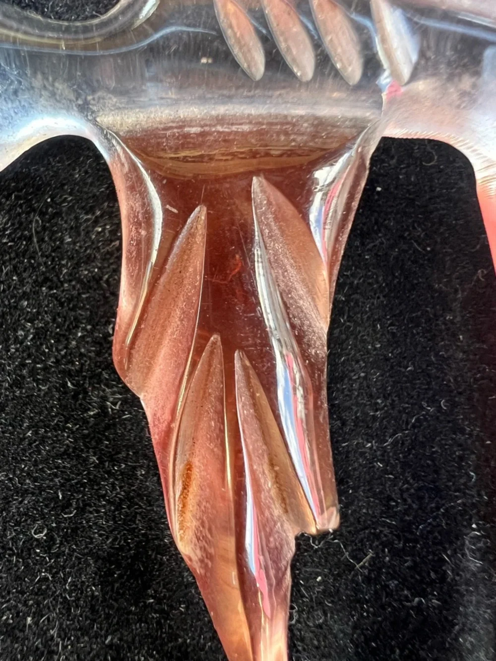 Decorative Glass Parrot Figurine - Pink and Clear